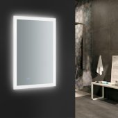  Angelo 24'' Wide x 36'' Tall Bathroom Mirror, Halo Style LED Lighting and Defogger, 24'' W x 1-1/4'' D x 36'' H