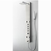  Pavia Stainless Steel Wall Mounted Thermostatic Shower Massage Panel in Brushed Silver , Dimensions: 59'' H x 7'' W x 18'' D