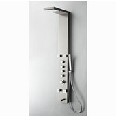  Verona Stainless Steel Wall Mounted Thermostatic Shower Massage Panel in Brushed Silver, Dimensions: 60-1/4'' H x 7'' W x 20-1/4'' D