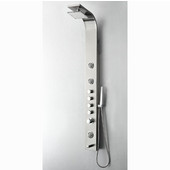  Geona Stainless Steel Wall Mounted Thermostatic Shower Massage Panel in Brushed Silver, Dimensions: 63'' H x 6'' W x 16-1/4'' D