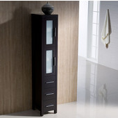  Torino Espresso Freestanding Tall Bathroom Linen Side Cabinet, Dimensions: 12'' W x 15'' D x 68-1/8'' H