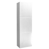  Senza White Wall Mounted Bathroom Linen Side Cabinet with 3 Large Storage Areas, Dimensions: 17-3/4'' W x 12'' D x 59'' H