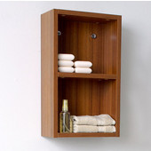  Senza Teak Wall Mounted Bathroom Linen Side Cabinet with 2 Open Storage Areas, Dimensions: 11-7/8'' W x 5-7/8'' D x 19-5/8'' H