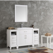  Cambridge 54'' White Traditional Bathroom Vanity with Mirror, Dimensions of Vanity: 54'' W x 18-5/16'' D x 33-2/5'' H