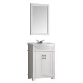  Hartford 24'' White Traditional Bathroom Vanity, Dimensions of Vanity: 23-3/5'' W x 17'' D x 35'' H