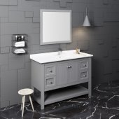  Manchester 48'' Gray Traditional Bathroom Vanity Set w/ Mirror, Vanity: 48'' W x 20-2/5'' D x 34-4/5'' H