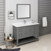  Manchester Regal 48'' Gray Wood Veneer Traditional Bathroom Vanity Set w/ Mirror, Vanity: 48'' W x 20-2/5'' D x 34-4/5'' H