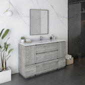  Formosa 54'' Floor Standing Modern Bathroom Vanity Set w/ Mirror in Ash Finish, Base Cabinet: 54'' W x 20-3/8'' D x 34-7/8'' H