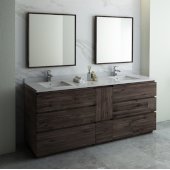  Formosa 84'' Floor Standing Double Sink Modern Bathroom Vanity Set w/ Mirrors, Base Cabinet: 84'' W x 20-3/8'' D x 34-7/8'' H