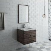 Formosa 24'' Wall Hung Modern Bathroom Vanity Set w/ Mirror, Base Cabinet: 24'' W x 20-3/8'' D x 20-5/16'' H