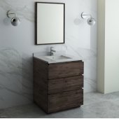  Formosa 30'' Floor Standing Modern Bathroom Vanity Set w/ Mirror, Base Cabinet: 30'' W x 20-3/8'' D x 34-7/8'' H