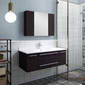  Lucera 42'' Espresso Wall Hung Undermount Sink Modern Bathroom Vanity Set w/ Medicine Cabinet, Vanity: 42''W x 20-2/5''D x 15-4/5''H, Medicine Cabinet: 31-1/2''W x 23-3/5''H x 6''D