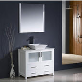  Torino 36'' White Modern Bathroom Vanity with Vessel Sink, Dimensions of Vanity: 35-3/4'' W x 18-1/8'' D x 35-5/8'' H