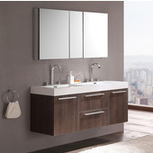  Opulento 54'' Gray Oak Modern Double Sink Bathroom Vanity with Medicine Cabinet, Dimensions of Vanity: 54'' W x 18-5/8'' D x 23-1/2'' H