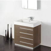  Livello 30'' Gray Oak Modern Bathroom Vanity with Medicine Cabinet, Dimensions of Vanity: 29-3/8'' W x 18-3/4'' D x 33-1/2'' H