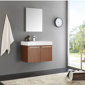  Vista 30'' Teak Wall Hung Modern Bathroom Vanity with Medicine Cabinet, Dimensions of Vanity: 29-1/2'' W x 18-7/8'' D x 21-5/8'' H