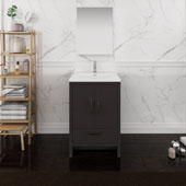  Imperia 24'' Freestanding Single Bathroom Vanity with Medicine Cabinet in Dark Gray Oak Finish, 23-4/5'' W x 18-1/2'' D x 35-2/5'' H