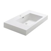  Valencia 40'' White Integrated Sink / Countertop, 39-1/5'' W x 19'' D x 4'' H