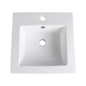  Allier 16'' White Integrated Sink / Countertop, 16-1/4'' W x 16-1/2'' D x 5/8'' H