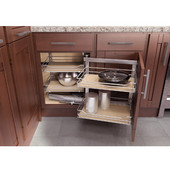  ''COR Fold'' Corner Base Cabinet & Blind Corner Swing-Out And Slide System, 900mm Scalea Maple, Right