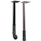  Adjustable Table Leg with Caster, 25-3/4'' to 29-1/4'' H, Black
