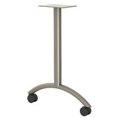  Arched T-Shaped Table Leg with Casters, 27-3/4'' H x 16'' D, Medium Gray