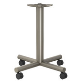  22'' Wide X-Shaped Table Base with Casters in Polished Chrome