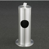 Glaro Floor Standing 10'' Diameter Waste Bin with Disinfecting Wipe Dispenser Combo in Satin Aluminum