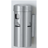 Glaro Wall Mount Smoker's Post in Satin Brass, 3-1/2'' Dia x 8'' H, Shown in Satin Aluminum with Many Other Colors Available