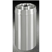 Glaro New Yorker Series Donut Top Ash/Trash Receptacle in Satin Aluminum, 15'' Dia x 33'' H, 16 Gal, Shown in 16 Gallon Model with Many Others Sizes Available