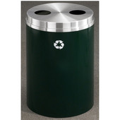 Glaro RecyclePro Matching PC Cover Dual Purpose Recycle Receptacle in Satin Black Finish, Shown in Hunter Green with Many Other Finishes Available