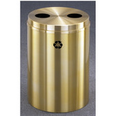Glaro RecyclePro Satin Brass Cover Dual Purpose Recycle Receptacle in All Satin Brass Finish