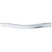  (9' W) Modern Curved Cabinet Handle in Matt Nickel, 230mm W x 26mm D x 20mm H
