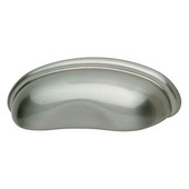  (3-2/5'' W) Modern Cup Cabinet Handle in Matt Nickel, 86mm W x 22mm D x 28mm H