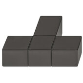  Design Deco Series Cube Collection Aluminum T-Pull in Matt Black, 46mm W x 34mm D x 14mm H (1-13/16'' W x 1-5/16'' D x 9/16'' H)