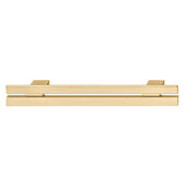  Design Deco Series H2360 Decorative Furniture Pull Handle, Zinc, Satin Brushed Gold, Center to Center: 128mm (5-1/16'')