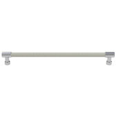  Cornerstone Series Tag Elite Traditional Cabinet Pull, Zinc, Winter Leather Handle with Matte Aluminum Base, Center to Center: 256mm (10-1/16'')