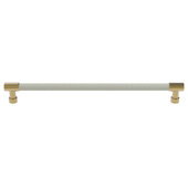  Cornerstone Series Tag Elite Traditional Cabinet Pull, Zinc, Winter Leather Handle with Matte Gold Base, Center to Center: 256mm (10-1/16'')