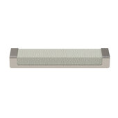  Cornerstone Series Tag Pull Decorative Cabinet Pull, Zinc, Winter Leather Handle with Matte Nickel Base, Center to Center: 128mm (5-1/16'')