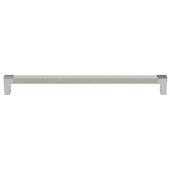  Cornerstone Series Tag Modern Decorative Cabinet Pull, Zinc, Winter Leather Handle with Matte Aluminum Base, Center to Center: 256mm (10-1/16'')