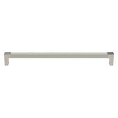 Cornerstone Series Tag Modern Decorative Cabinet Pull, Zinc, Winter Leather Handle with Matte Nickel Base, Center to Center: 256mm (10-1/16'')
