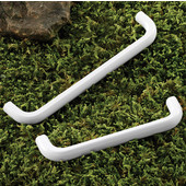 (4'' W) Modern Cabinet Handle in White Finish, 104mm W x 25mm D x 9mm H, Available in Multiple Sizes