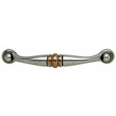  Havana Collection Handle w/ Rounded Ends in Pewter & Copper, 111mm W x 30mm D x 15mm H