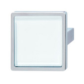  (1-5/8'' W) Glass Insert Knob with Polished Chrome Base, 40mm W x 29mm D x 40mm H