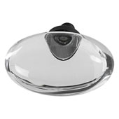  Amerock Glacio Collection (1-3/4''W) Oval Knob, Oil-Rubbed Bronze & Clear Crystal, 44mm W x 25mm D x 30mm H