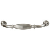  Design Deco Series Amerock Blythe Collection Zinc Handle in Satin/Brushed Nickel, 146mm W x 40mm D x 17mm H (5-3/4'' W x 1-9/16'' D x 11/16'' H), Center to Center: 128mm (5-1/16'')