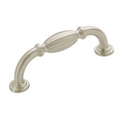  Design Deco Series Amerock Blythe Collection Zinc Handle in Satin/Brushed Nickel, 92mm W x 32mm D x 13mm H (3-5/8'' W x 1-1/4'' D x 1/2'' H), Center to Center: 76.2mm (3'')