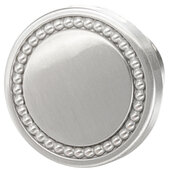  Design Deco Series Amerock Carolyne Collection Zinc Round Knob in Satin/Brushed Nickel, 35mm Diameter x 27mm D (1-3/8'' Diameter x 1-1/16'' D)