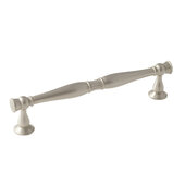  Design Deco Series Amerock Crawford Collection Zinc Handle in Satin/Brushed Nickel, 187mm W x 41mm D x 22mm H (7-3/8'' W x 1-5/8'' D x 7/8'' H), Center to Center: 160mm (6-5/16'')