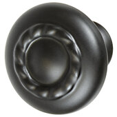  Design Deco Series Amerock Inspirations Collection Zinc Round Knob in Matt Black, 32mm Diameter x 27mm D (1-1/4'' Diameter x 1-1/16'' D)
